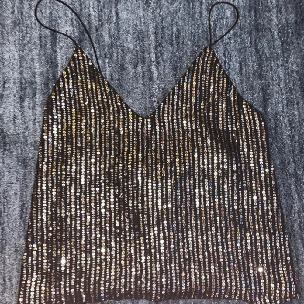 Urban Outfitters Tie Back Sparkly Top
